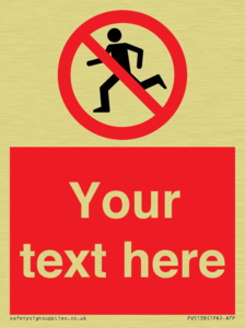 Custom No Running Sign